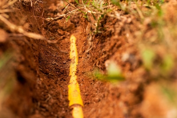 fibre optic cable underground in trench